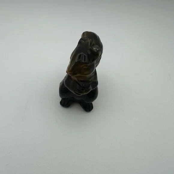 Hand Carved Tiger Eye Squirrel Carving - Picture 2 of 9